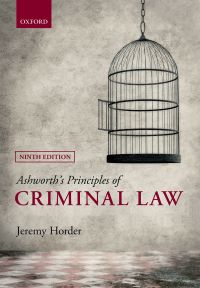 ashworths principles of criminal law 9th edition jeremy horder 0198777663, 9780198777663
