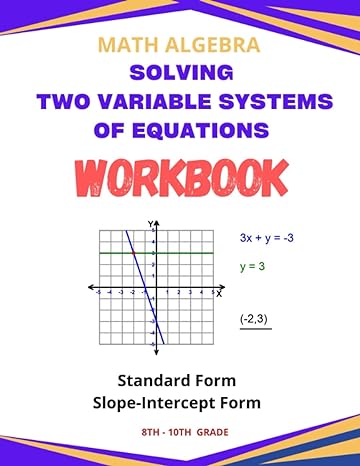 math algebra solving two variable systems of equations workbock standard form slope intercept form 1st