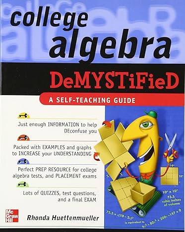 college algebra demystified 1st edition rhonda huettenmueller 0071439285, 978-0071439282