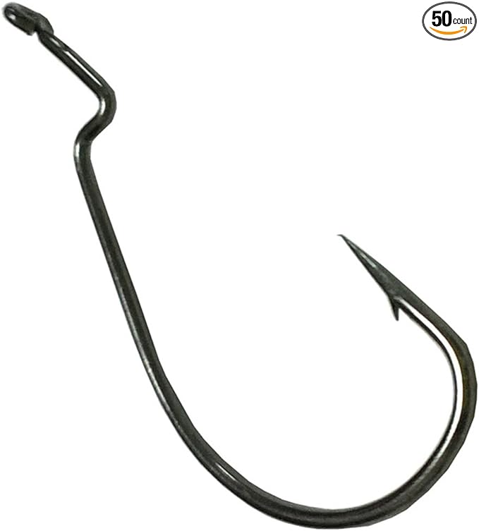 luengo 100pcs jig fishing hooks wide gap offset worm hooks set fishing hook for bass fishing  ‎luengo