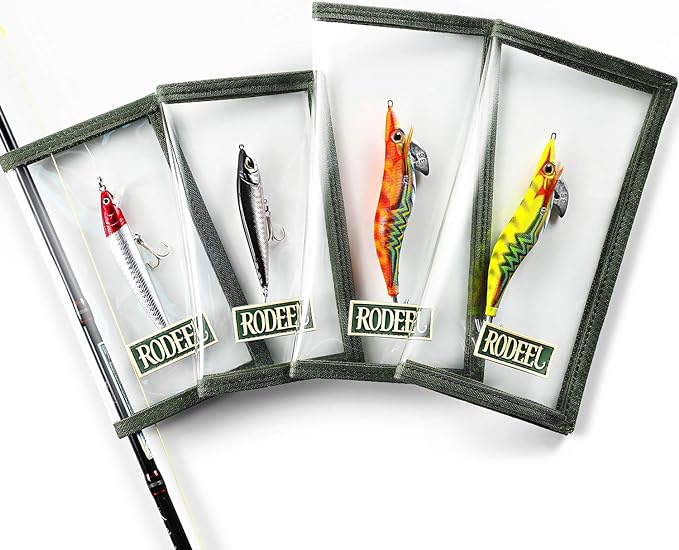 rodeel fishing lure wraps 4 packs clear pvc lure covers with hook bonnets large 8 5 x 4 4 medium size 7 x 3 8