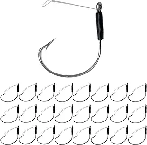 Reaction Tackle Wacky Ultra Sharp Weedless Fishing Hooks And Super Strong 25 Pack