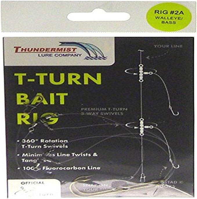 thundermist lure company bass walleye trout and pike t turn bait rig clear  ‎thundermist lure company