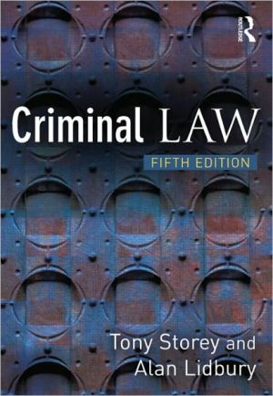 criminal law 5th edition tony storey , alan lidbury 1843926962, 9781843926962
