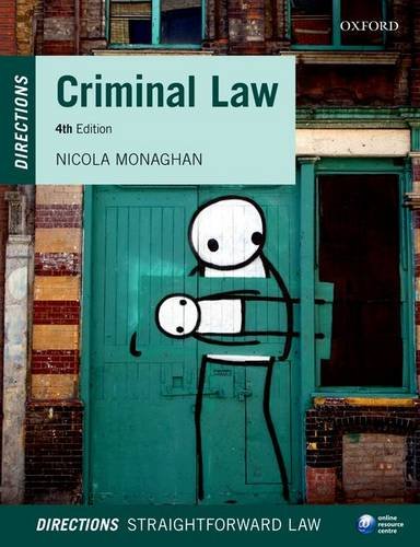 criminal law directions 4th edition monaghan, nicola 0198753276, 9780198753278