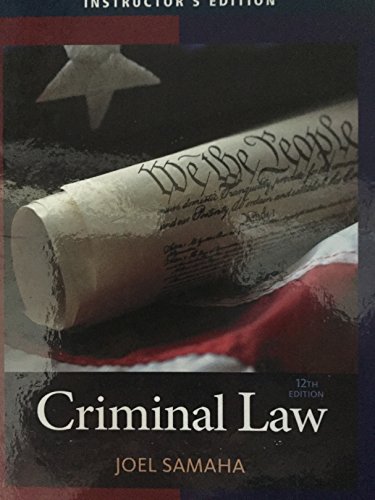criminal law 12th edition samaha 1305640128, 9781305640122