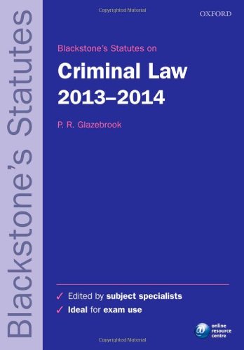 criminal law 2013-2014 23rd edition peter glazebrook 0199678545, 9780199678549