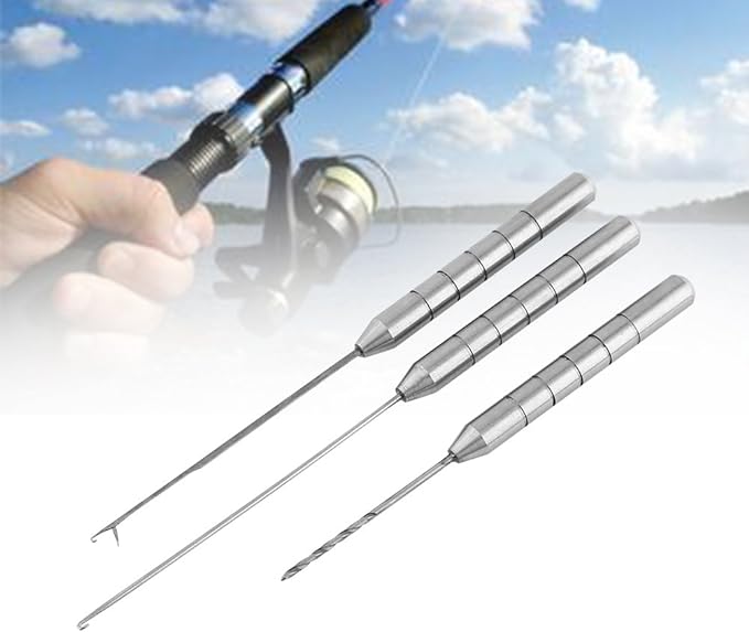 plplaaoo carp fish drill tackle rigging tool kit 3 in 1 bait needle fish drill tackle for making rigs 
