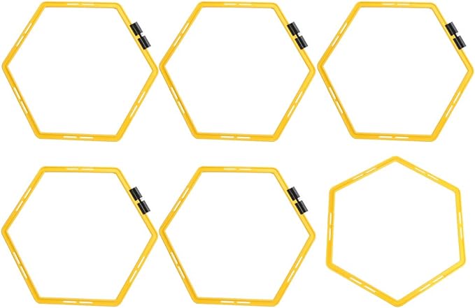 heitign 6 pieces hexagon agile ring polygon physical training hexagonal step suit football equipment 