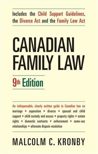 canadian family law 9th edition malcolm c. kronby 0470838493, 9780470838495