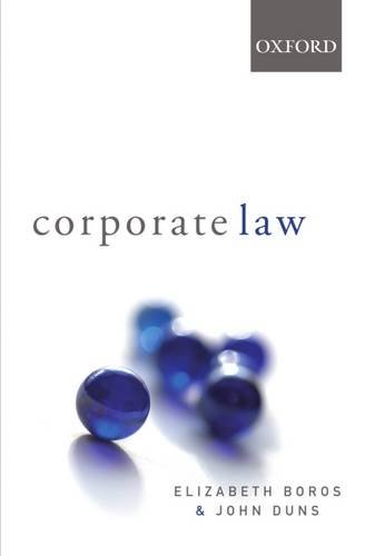 corporate law 1st edition elizabeth jane boros, john duns 0195515757, 9780195515756