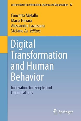 digital transformation and human behavior innovation for people and organisations 1st edition concetta