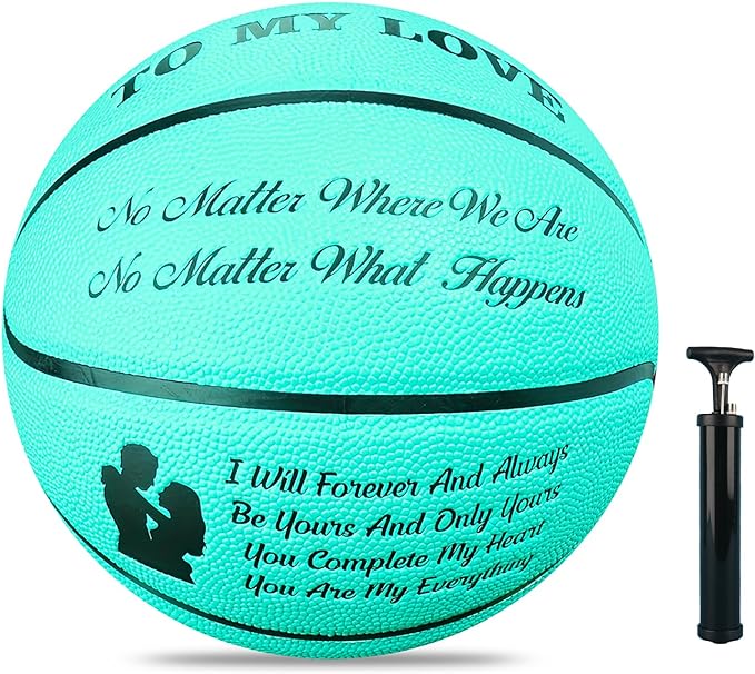 ancbrut indoor outdoor personalized basketball ball gifts with pump to my love official size 7  ?ancbrut
