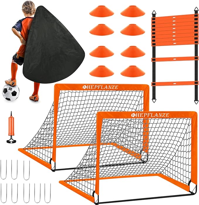 hepflanze kids soccer goal for backyard toddler soccer nets 4 x 3 portable pop up soccer training equipment 