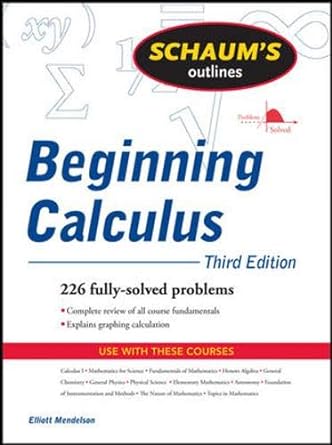 beginning calculus 3rd edition elliott mendelson 0071487549, 978-0071487542