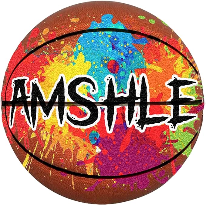 wasetell personalized airbrushed basketball with name or logo custom regulation size 7  ‎wasetell b0cmx9hsxs