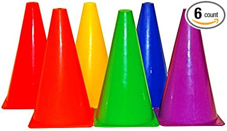 playscene training cones set of 6 multicolored 9 inch highly durable vinyl cones  ?playscene b00sa4xor4