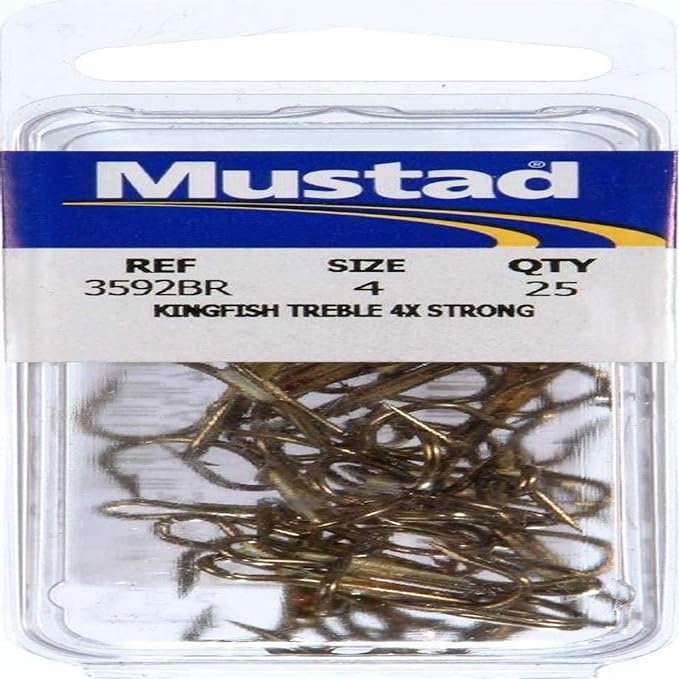 mustad kingfish treble extra strong bronze 4 one size  ‎mustad b0007ropd4