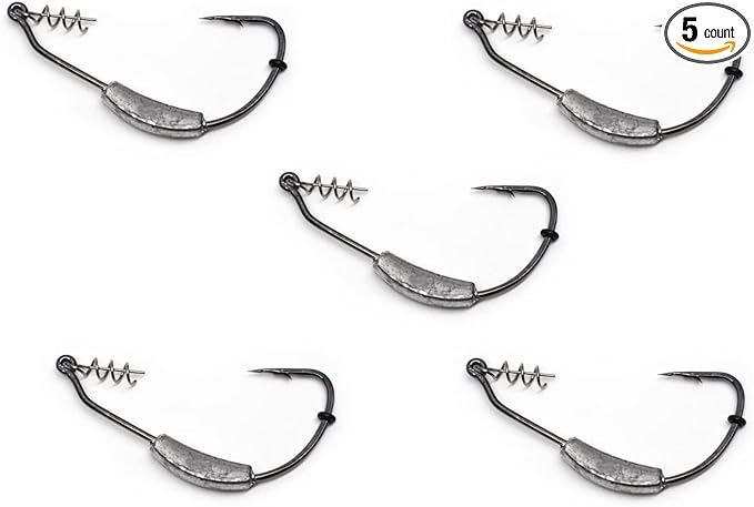 harmony fishing razor series weighted swimbait hooks 5 pack 1/4 oz 5/0  ?harmony fishing company b079q4lj4k