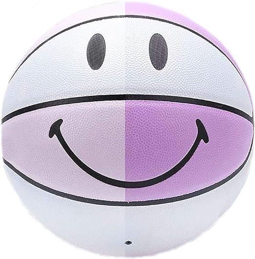 shengy colorful smile basketball non slip wear resistant pu indoor and outdoor training suitable for gifts