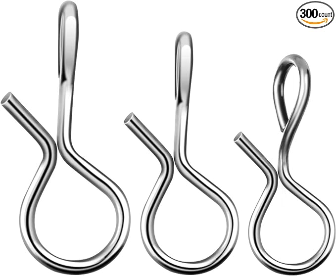 ‎skylety 300 pieces fly fishing snaps stainless steel snap hooks mixed sizes  ‎skylety b092qd7w81