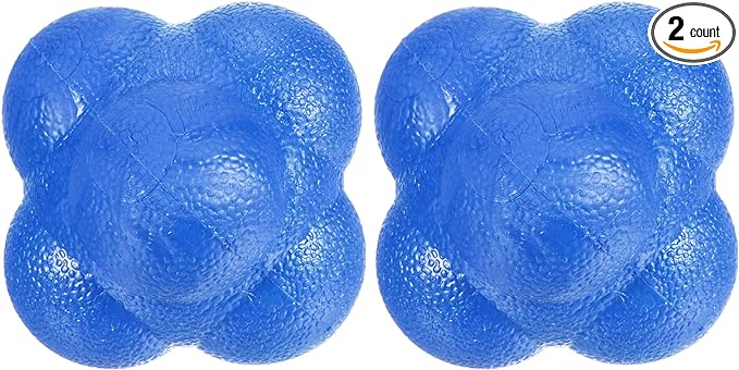 m meterxity 2 pack bounce reaction ball coordination training ball wear resistant 57 x 57mm, blue  ?m