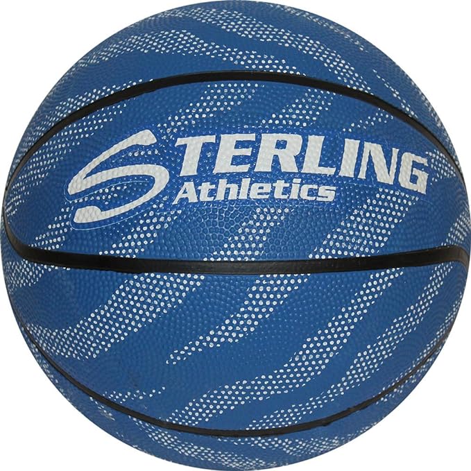sterling blue stripes logo official size 7 rubber basketball  ‎sterling sports b00lu5wcwi
