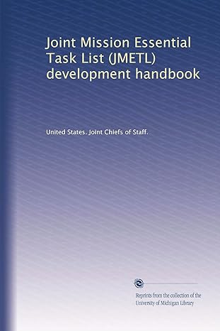 joint mission essential task list development handbook 1st edition . united states. joint chiefs of staff.