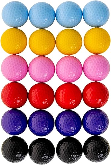 thorza colored golf balls multicolored set of 24 for kids mini golf putting practice and children training 