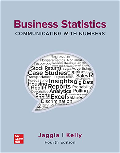 business statistics communicating with numbers 4th edition sanjiv jaggia , alison kelly 1264218877,