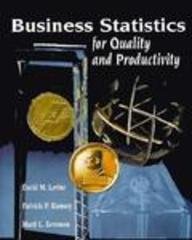 business statistics for quality and productivity 1st edition david m. levine , patricia p. ramsay , mark l.
