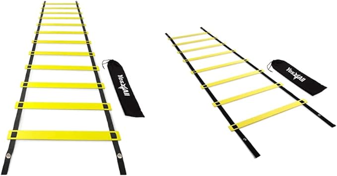 yes4all speed agility ladder training equipment bundle 8 and 12 rungs slide 26ft included carry bag 