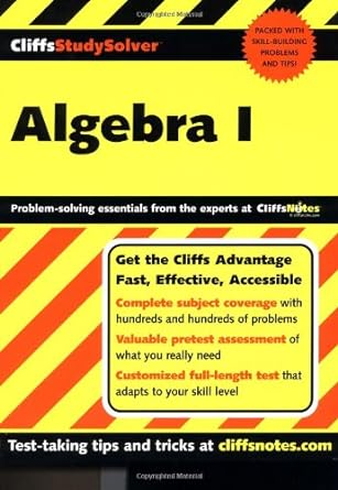cliffs study solver algebra i problem solving essentials from the experts at cliffsites 1st edition mary jane