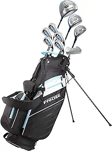 precise amg ladies womens golf clubs set includes driver fairway hybrid 6 pw irons putter 3 h/cs choose color