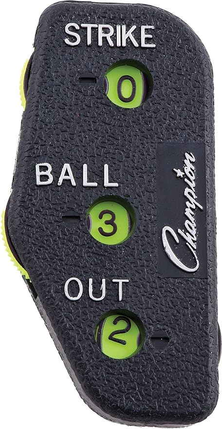 champion sports 3 wheel plastic baseball umpire count indicator counts strikes balls and outs  ‎champion