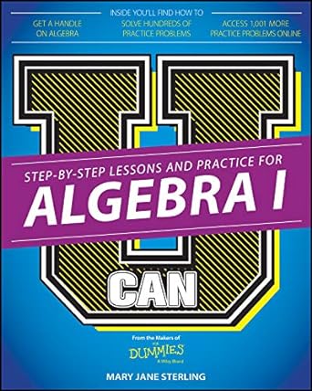 step by step lessons and practice for algebra i 1st edition mary jane sterling 1119063892, 978-1119063896