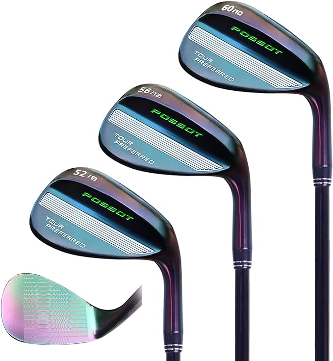 possot golf wedge set 52/56/60 degree for man with beautiful black colorful finish ‎25.25 x 4 x 4 inches 