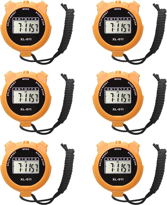 hynnnio 6 pack multi function electronic digital sport stopwatch timer large display with date time  hynnnio