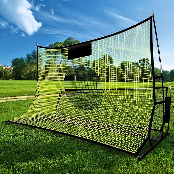 chinco star portable soccer rebounder net 2 in 1 net for passing and volley practice equipment 7x4ft 