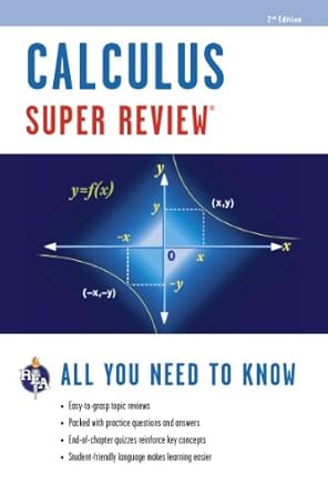 calculus super review 2nd edition editors of rea 0738611069, 978-0738611068