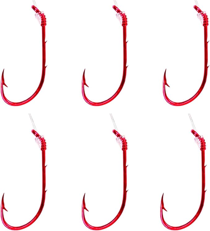 eagle claw snelled hook red pack of 6 size 10  ‎eagle claw b0000auyfn