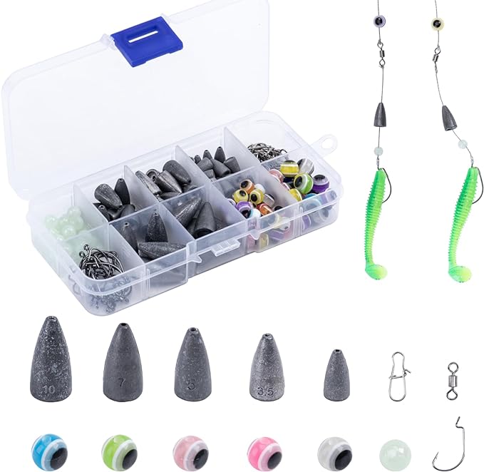 goture 182/469 pcs texas rig fishing kit with tackle box fishing accessories kit  ?goture b0c73fbx44