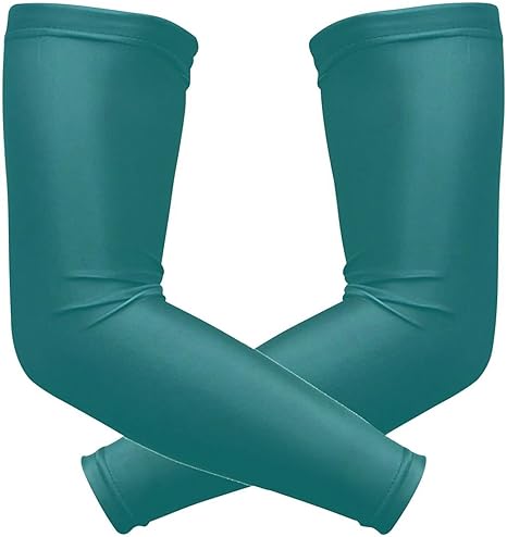 wellday plain dark teal green solid color arm sleeves for men or women  wellday b0b8hnb2sy