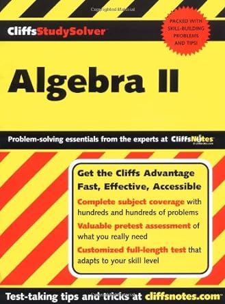 cliffsstudysolver algebra ii problem solving essentials from the experts at cliffsnutes 1st edition mary jane