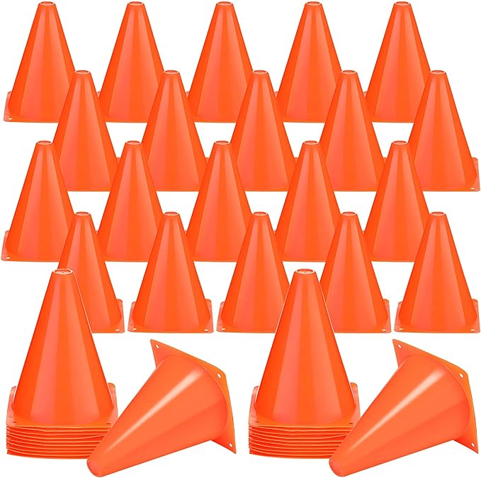 ‎reginary 40 pieces small orange cones for sports 7 inch football cones bike obstacle  ‎reginary