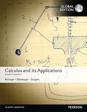 calculus and its applications 11th edition marvin l bittinger ,david j ellenbogen ,scott j surgent