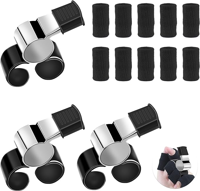 zhuomingjia 3pcs ice hockey finger grip whistle with 10pcs finger sleeves protectors guard  ‎zhuomingjia