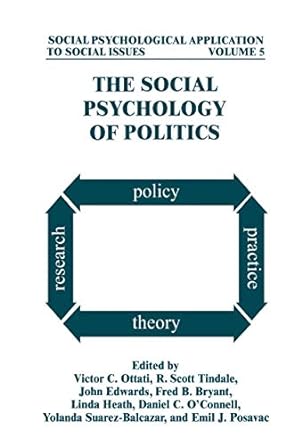 the social psychology of politics 1st edition victor c. ottati ,r. scott tindale ,john edwards ,fred b.
