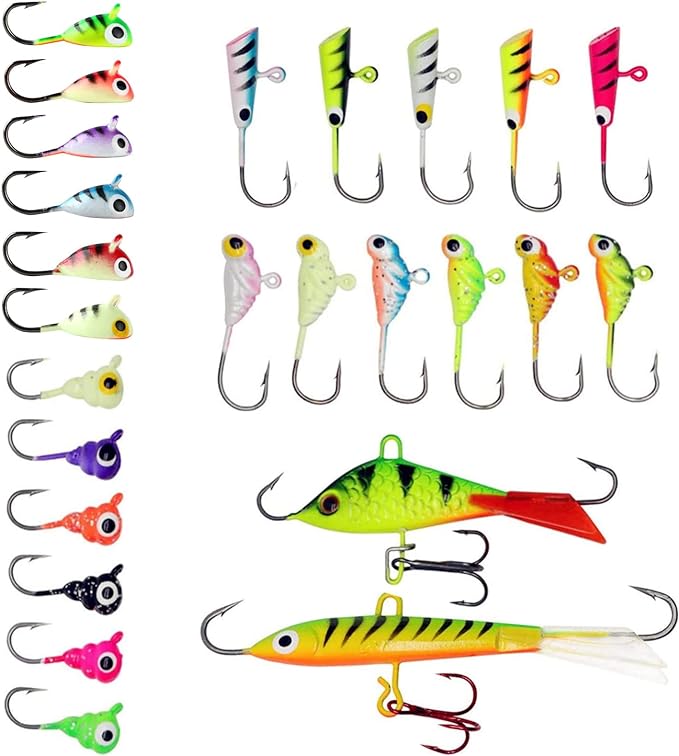 zwming ice fishing jigs lures kit jig head gears accessories for crappies bass trout  ‎zwming b07h6jgflk