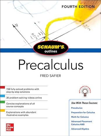 schaums outline of precalculus 4th edition fred safier 1260454207, 978-1260454208